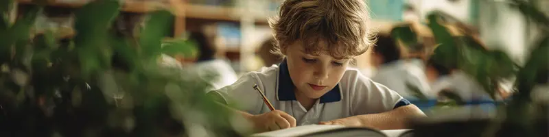 A child raising his hand