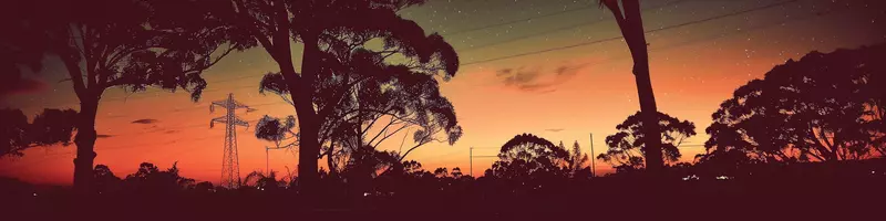 Transmission lines at dusk