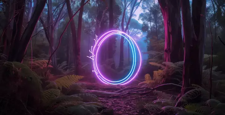 cinematic portal neon forest 726