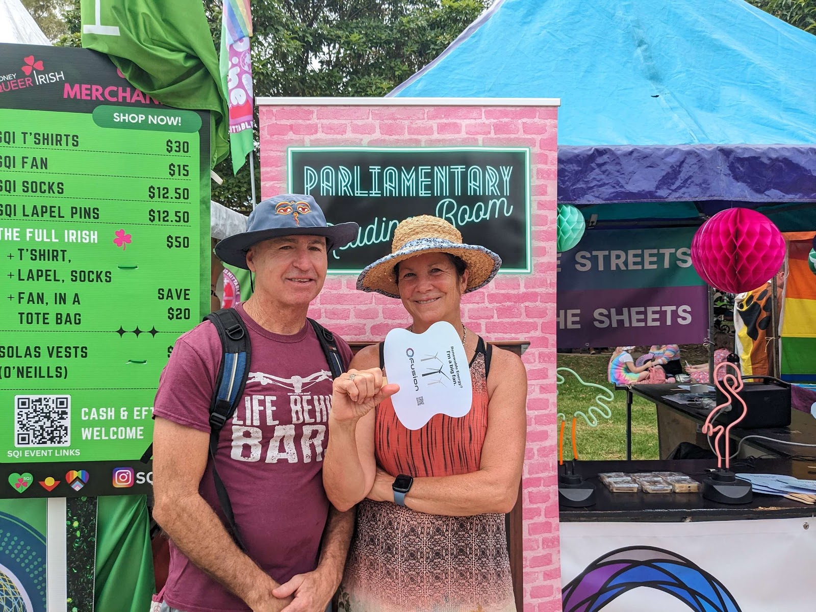 Fusion Party stall at Sydney Mardi Gras 2023
