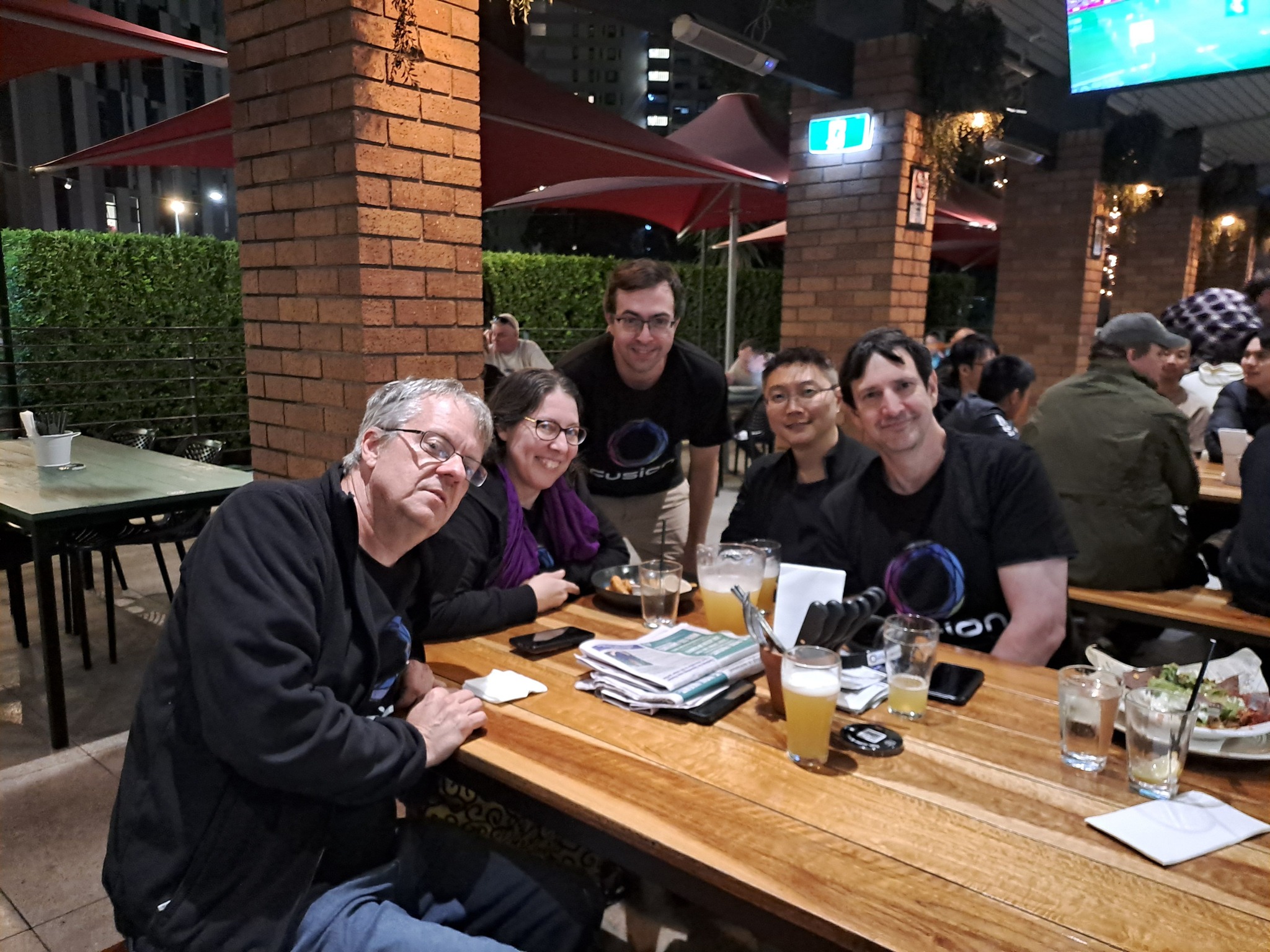 Fusion volunteers at an election afterparty